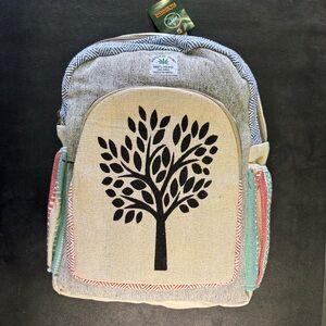 Handmade Hemp Backpack – Tree of Life Design